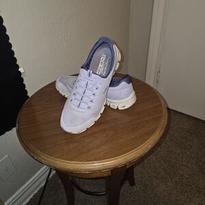 Skechers GOwalk Lightweight Slip-On Sneakers - Light Lavender/Gray